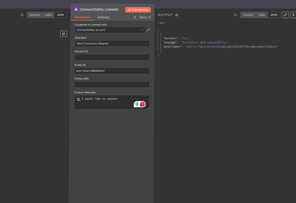 Connection workflow