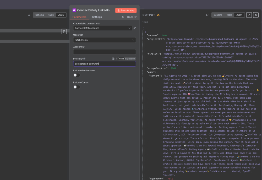 Profile workflow